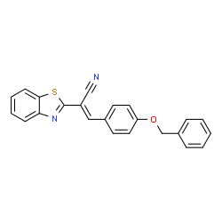 ChemSpider 2D Image | (2E)-2-(1,3-Benzothiazol-2-yl)-3-[4-(benzyloxy)phenyl]acrylonitrile | C23H16N2OS