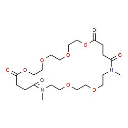 ChemSpider 2D Image | 15,24-Dimethyl-1,4,7,10,18,21-hexaoxa-15,24-diazacyclooctacosane-11,14,25,28-tetrone | C22H38N2O10