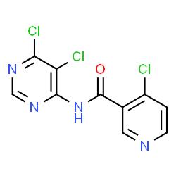 ChemSpider 2D Image | 4-Chloro-N-(5,6-dichloro-4-pyrimidinyl)nicotinamide | C10H5Cl3N4O