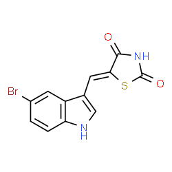 ChemSpider 2D Image | (5Z)-5-[(5-Bromo-1H-indol-3-yl)methylene]-1,3-thiazolidine-2,4-dione | C12H7BrN2O2S