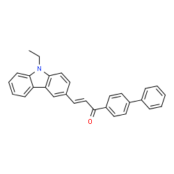 ChemSpider 2D Image | (2E)-1-(4-Biphenylyl)-3-(9-ethyl-9H-carbazol-3-yl)-2-propen-1-one | C29H23NO