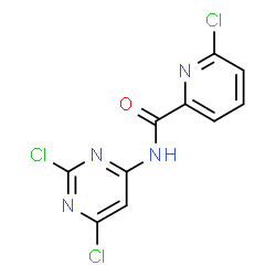 ChemSpider 2D Image | 6-Chloro-N-(2,6-dichloro-4-pyrimidinyl)-2-pyridinecarboxamide | C10H5Cl3N4O