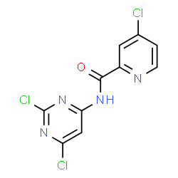 ChemSpider 2D Image | 4-Chloro-N-(2,6-dichloro-4-pyrimidinyl)-2-pyridinecarboxamide | C10H5Cl3N4O