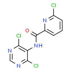 ChemSpider 2D Image | 6-Chloro-N-(4,6-dichloro-5-pyrimidinyl)-2-pyridinecarboxamide | C10H5Cl3N4O