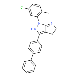 ChemSpider 2D Image | 3-(4-Biphenylyl)-1-(5-chloro-2-methylphenyl)-1,2,4,5-tetrahydropyrrolo[2,3-c]pyrazole | C24H20ClN3
