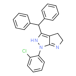 ChemSpider 2D Image | 1-(2-Chlorophenyl)-3-(diphenylmethyl)-1,2,4,5-tetrahydropyrrolo[2,3-c]pyrazole | C24H20ClN3