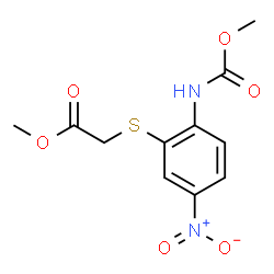 ChemSpider 2D Image | Methyl ({2-[(methoxycarbonyl)amino]-5-nitrophenyl}sulfanyl)acetate | C11H12N2O6S