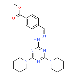 ChemSpider 2D Image | Methyl 4-[(Z)-{[4,6-di(1-piperidinyl)-1,3,5-triazin-2-yl]hydrazono}methyl]benzoate | C22H29N7O2