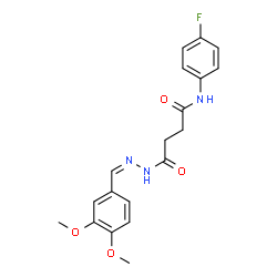 ChemSpider 2D Image | 4-[(2Z)-2-(3,4-Dimethoxybenzylidene)hydrazino]-N-(4-fluorophenyl)-4-oxobutanamide | C19H20FN3O4