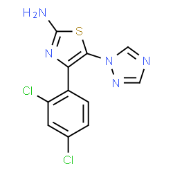 ChemSpider 2D Image | 4-(2,4-Dichlorophenyl)-5-(1H-1,2,4-triazol-1-yl)-1,3-thiazol-2-amine | C11H7Cl2N5S
