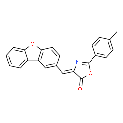 ChemSpider 2D Image | (4Z)-4-(Dibenzo[b,d]furan-2-ylmethylene)-2-(4-methylphenyl)-1,3-oxazol-5(4H)-one | C23H15NO3