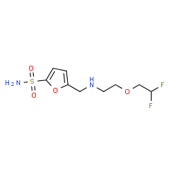 ChemSpider 2D Image | 5-({[2-(2,2-Difluoroethoxy)ethyl]amino}methyl)-2-furansulfonamide | C9H14F2N2O4S