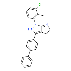 ChemSpider 2D Image | 3-(4-Biphenylyl)-1-(3-chloro-2-methylphenyl)-1,2,4,5-tetrahydropyrrolo[2,3-c]pyrazole | C24H20ClN3