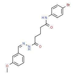 ChemSpider 2D Image | N-(4-Bromophenyl)-5-[(2Z)-2-(3-methoxybenzylidene)hydrazino]-5-oxopentanamide | C19H20BrN3O3