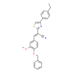 ChemSpider 2D Image | (2E)-3-[4-(Benzyloxy)-3-methoxyphenyl]-2-[4-(4-ethylphenyl)-1,3-thiazol-2-yl]acrylonitrile | C28H24N2O2S
