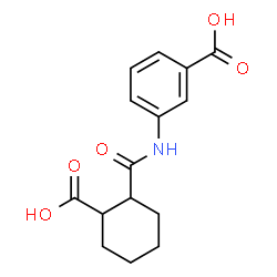 ChemSpider 2D Image | 3-{[(2-Carboxycyclohexyl)carbonyl]amino}benzoic acid | C15H17NO5