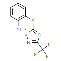 ChemSpider 2D Image | 2-{[3-(Trifluoromethyl)-1,2,4-thiadiazol-5-yl]sulfanyl}aniline | C9H6F3N3S2