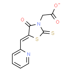 ChemSpider 2D Image | [(5Z)-4-Oxo-5-(2-pyridinylmethylene)-2-thioxo-1,3-thiazolidin-3-yl]acetate | C11H7N2O3S2