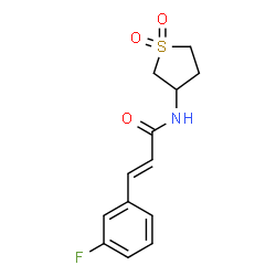 ChemSpider 2D Image | (2E)-N-(1,1-Dioxidotetrahydro-3-thiophenyl)-3-(3-fluorophenyl)acrylamide | C13H14FNO3S