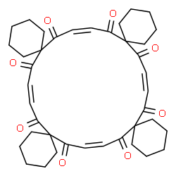 ChemSpider 2D Image | (8Z)-Tetraspiro[5.4.5~11~.4.5~21~.4.5~31~.4~6~]tetraconta-8,18,28,38-tetraene-7,10,17,20,27,30,37,40-octone | C40H48O8