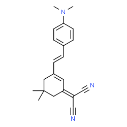 ChemSpider 2D Image | (3-{(E)-2-[4-(Dimethylamino)phenyl]vinyl}-5,5-dimethyl-2-cyclohexen-1-ylidene)malononitrile | C21H23N3