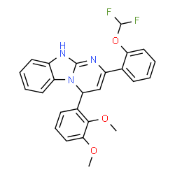 ChemSpider 2D Image | 2-[2-(Difluoromethoxy)phenyl]-4-(2,3-dimethoxyphenyl)-4,10-dihydropyrimido[1,2-a]benzimidazole | C25H21F2N3O3
