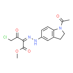 ChemSpider 2D Image | Methyl (2Z)-2-[(1-acetyl-2,3-dihydro-1H-indol-5-yl)hydrazono]-4-chloro-3-oxobutanoate | C15H16ClN3O4