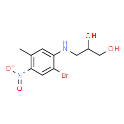 ChemSpider 2D Image | 3-[(2-Bromo-5-methyl-4-nitrophenyl)amino]-1,2-propanediol | C10H13BrN2O4