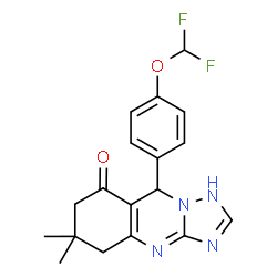 ChemSpider 2D Image | 9-[4-(Difluoromethoxy)phenyl]-6,6-dimethyl-5,6,7,9-tetrahydro[1,2,4]triazolo[5,1-b]quinazolin-8(1H)-one | C18H18F2N4O2