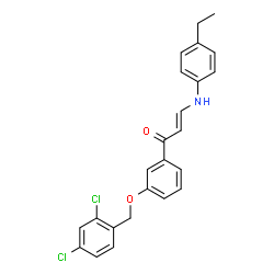 ChemSpider 2D Image | (2E)-1-{3-[(2,4-Dichlorobenzyl)oxy]phenyl}-3-[(4-ethylphenyl)amino]-2-propen-1-one | C24H21Cl2NO2