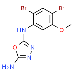 ChemSpider 2D Image | N-(2,4-Dibromo-5-methoxyphenyl)-1,3,4-oxadiazole-2,5-diamine | C9H8Br2N4O2