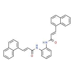 ChemSpider 2D Image | (2E,2'E)-N,N'-1,2-Phenylenebis[3-(1-naphthyl)acrylamide] | C32H24N2O2