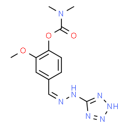 ChemSpider 2D Image | 2-Methoxy-4-[(Z)-(2H-tetrazol-5-ylhydrazono)methyl]phenyl dimethylcarbamate | C12H15N7O3