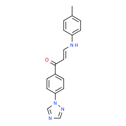ChemSpider 2D Image | (2E)-3-[(4-Methylphenyl)amino]-1-[4-(1H-1,2,4-triazol-1-yl)phenyl]-2-propen-1-one | C18H16N4O