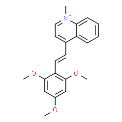 ChemSpider 2D Image | 1-Methyl-4-[(E)-2-(2,4,6-trimethoxyphenyl)vinyl]quinolinium | C21H22NO3