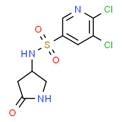 ChemSpider 2D Image | 5,6-Dichloro-N-(5-oxo-3-pyrrolidinyl)-3-pyridinesulfonamide | C9H9Cl2N3O3S