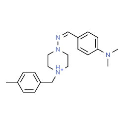 ChemSpider 2D Image | 4-{(Z)-[4-(Dimethylamino)benzylidene]amino}-1-(4-methylbenzyl)piperazin-1-ium | C21H29N4