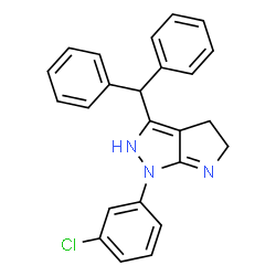 ChemSpider 2D Image | 1-(3-Chlorophenyl)-3-(diphenylmethyl)-1,2,4,5-tetrahydropyrrolo[2,3-c]pyrazole | C24H20ClN3
