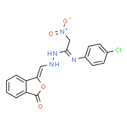 ChemSpider 2D Image | (1E)-N''-(4-Chlorophenyl)-2-nitro-N'-[(Z)-(3-oxo-2-benzofuran-1(3H)-ylidene)methyl]ethanimidohydrazide | C17H13ClN4O4