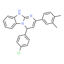 ChemSpider 2D Image | 4-(4-Chlorophenyl)-2-(3,4-dimethylphenyl)-4,10-dihydropyrimido[1,2-a]benzimidazole | C24H20ClN3