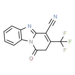 ChemSpider 2D Image | 1-Oxo-3-(trifluoromethyl)-1,2-dihydropyrido[1,2-a]benzimidazole-4-carbonitrile | C13H6F3N3O