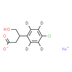 ChemSpider 2D Image | Sodium 3-[4-chloro(~2~H_4_)phenyl]-4-hydroxybutanoate | C10H6D4ClNaO3