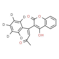 ChemSpider 2D Image | 4-Hydroxy-3-[(1E)-3-oxo-1-(~2~H_5_)phenyl-1-buten-1-yl]-2H-chromen-2-one | C19H9D5O4