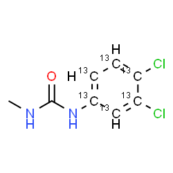 ChemSpider 2D Image | 1-[3,4-Dichloro(~13~C_6_)phenyl]-3-methylurea | C213C6H8Cl2N2O