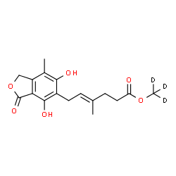 ChemSpider 2D Image | (~2~H_3_)Methyl (4E)-6-(4,6-dihydroxy-7-methyl-3-oxo-1,3-dihydro-2-benzofuran-5-yl)-4-methyl-4-hexenoate | C17H17D3O6