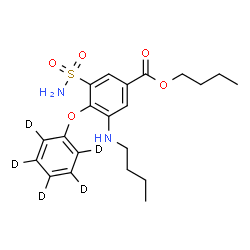 ChemSpider 2D Image | Butyl 3-(butylamino)-4-[(~2~H_5_)phenyloxy]-5-sulfamoylbenzoate | C21H23D5N2O5S