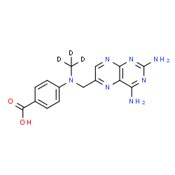 ChemSpider 2D Image | 4-{[(2,4-Diamino-6-pteridinyl)methyl][(~2~H_3_)methyl]amino}benzoic acid | C15H12D3N7O2