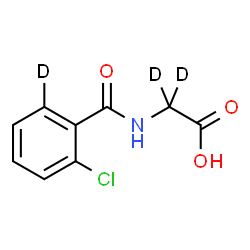 ChemSpider 2D Image | N-{[2-Chloro(6-~2~H)phenyl]carbonyl}(2,2-~2~H_2_)glycine | C9H5D3ClNO3