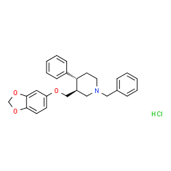 ChemSpider 2D Image | (3S,4R)-3-[(1,3-Benzodioxol-5-yloxy)methyl]-1-benzyl-4-phenylpiperidine hydrochloride (1:1) | C26H28ClNO3
