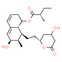 ChemSpider 2D Image | (6R,7R,8S,8aR)-6-Hydroxy-8-{2-[(2R)-4-hydroxy-6-oxotetrahydro-2H-pyran-2-yl]ethyl}-7-methyl-1,2,6,7,8,8a-hexahydro-1-naphthalenyl (2S)-2-methylbutanoate | C23H34O6